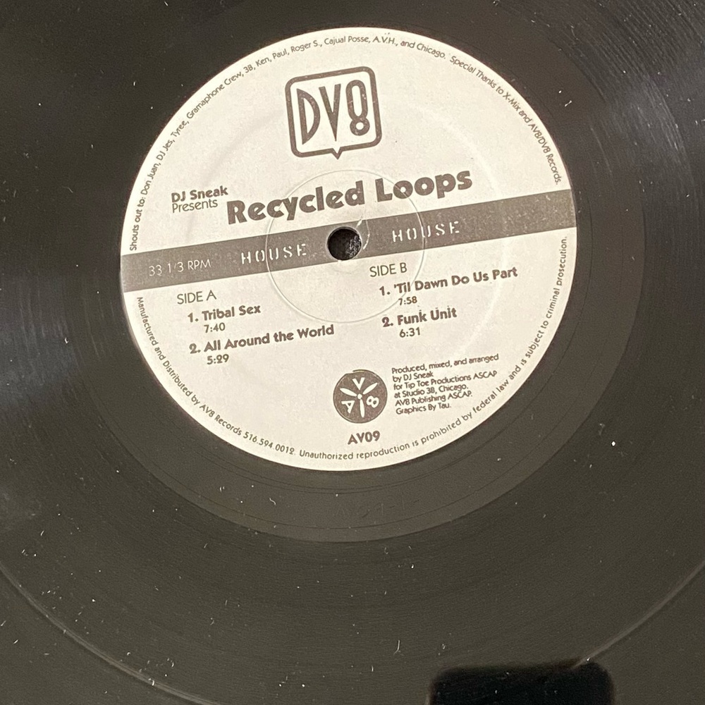 DJ Sneak Recycled Loops 12" Vinyl EDM house music techno trance UK import club